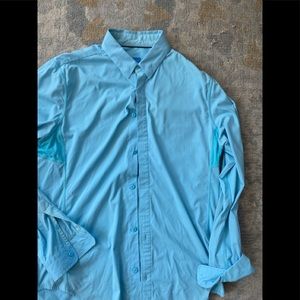 Lululemom Aqua blue button down slim fit.